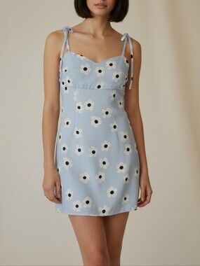 Light Blue Floral Tie-Strap Sundress